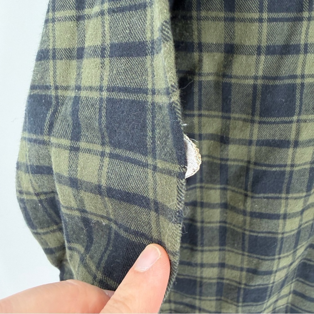 Two Thirty One Military Theme Patched Plaid Boyfriend Shirt Size M - Picture 9 of 11
